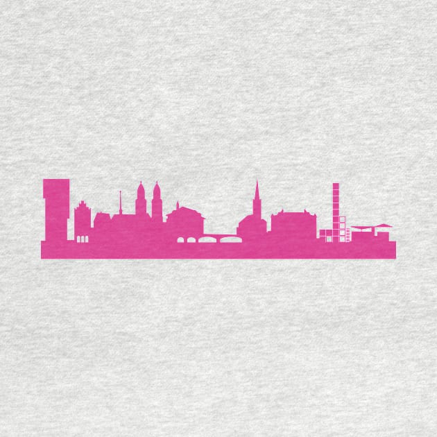 Zurich skyline pink by 44spaces